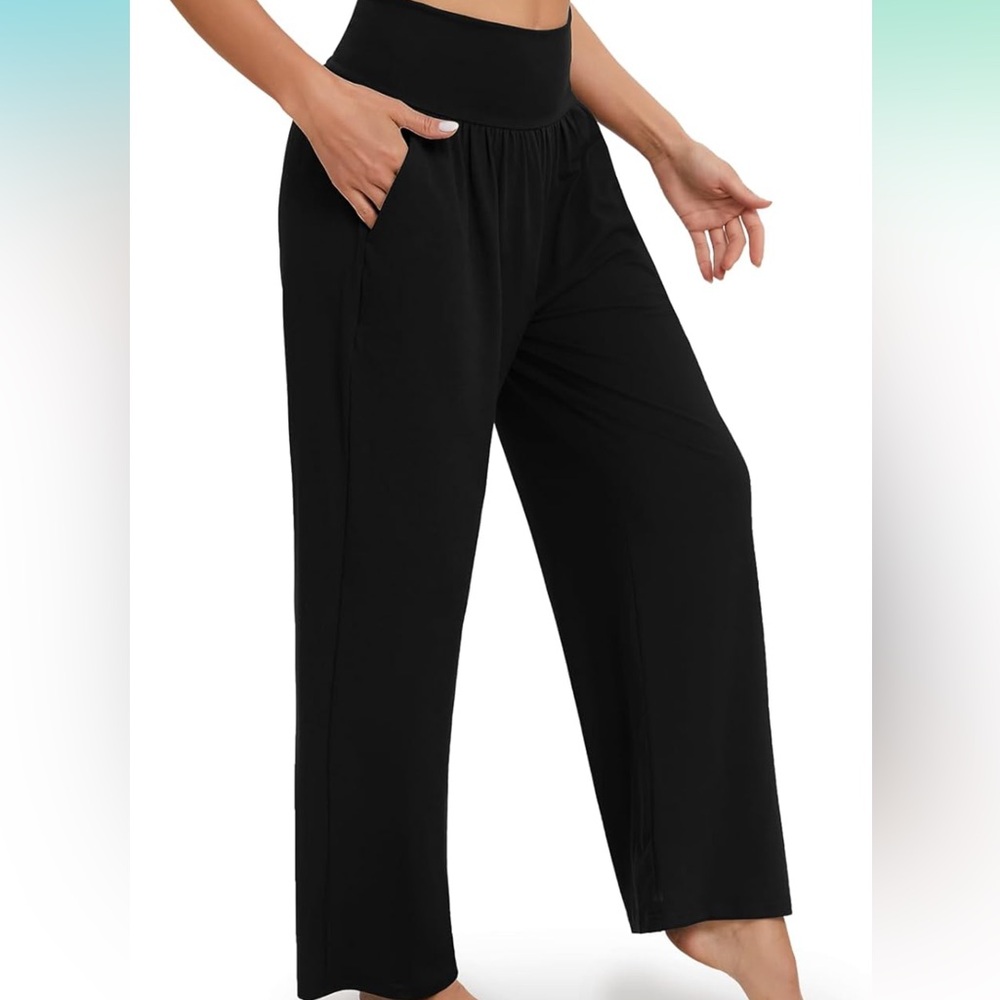 Women's Black Wide-Leg Pants - Picture 2 of 3
